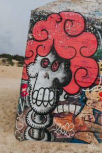 street art sur la plage de la Savane à Capbreton