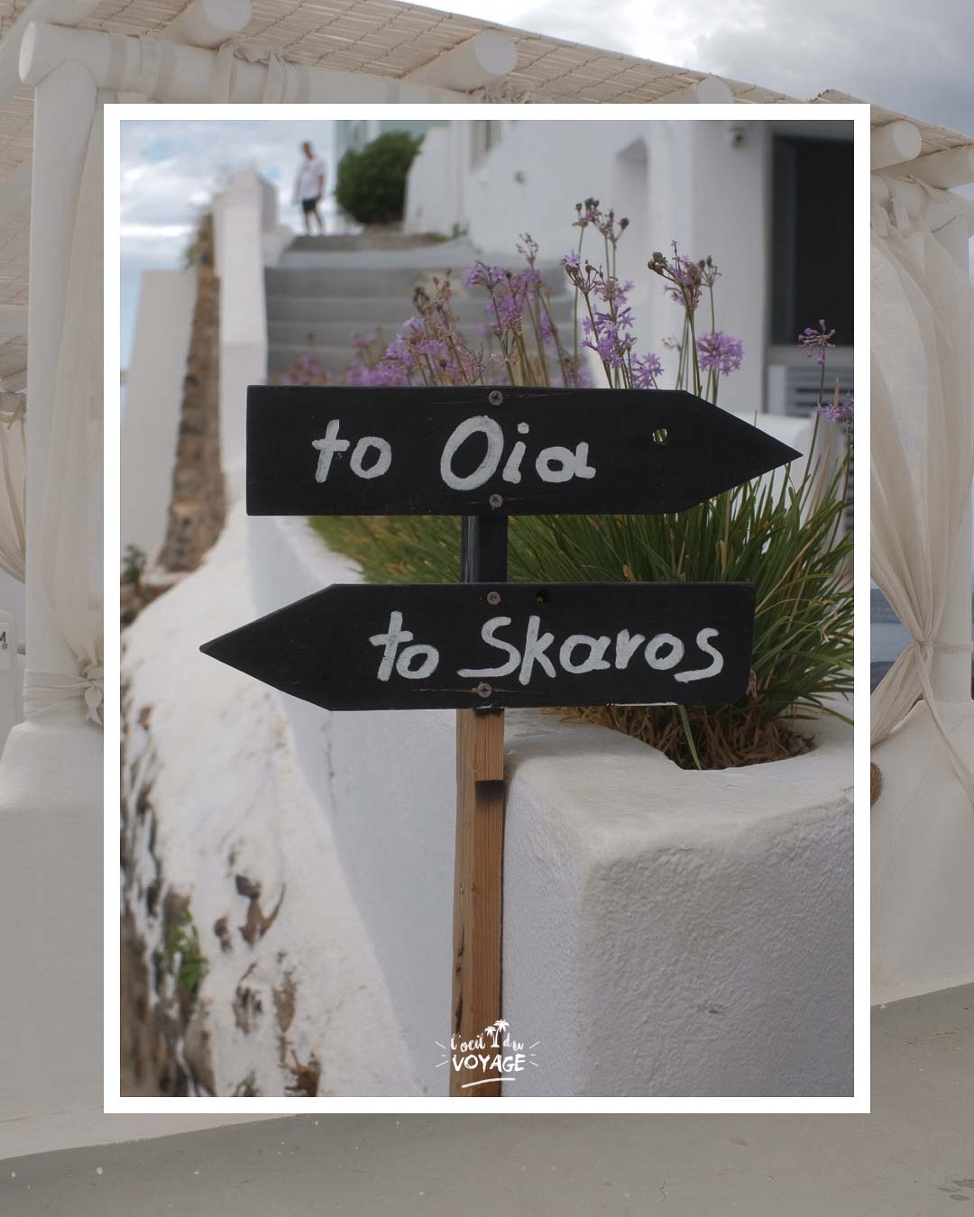 Photographie de voyage à Santorin dans les Cyclades.