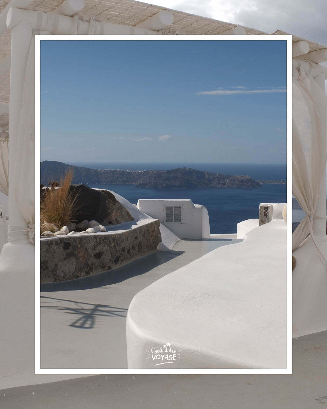 Photographie de voyage à Santorin dans les Cyclades.