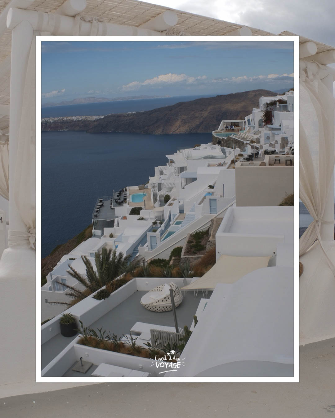 Photographie de voyage à Santorin dans les Cyclades.