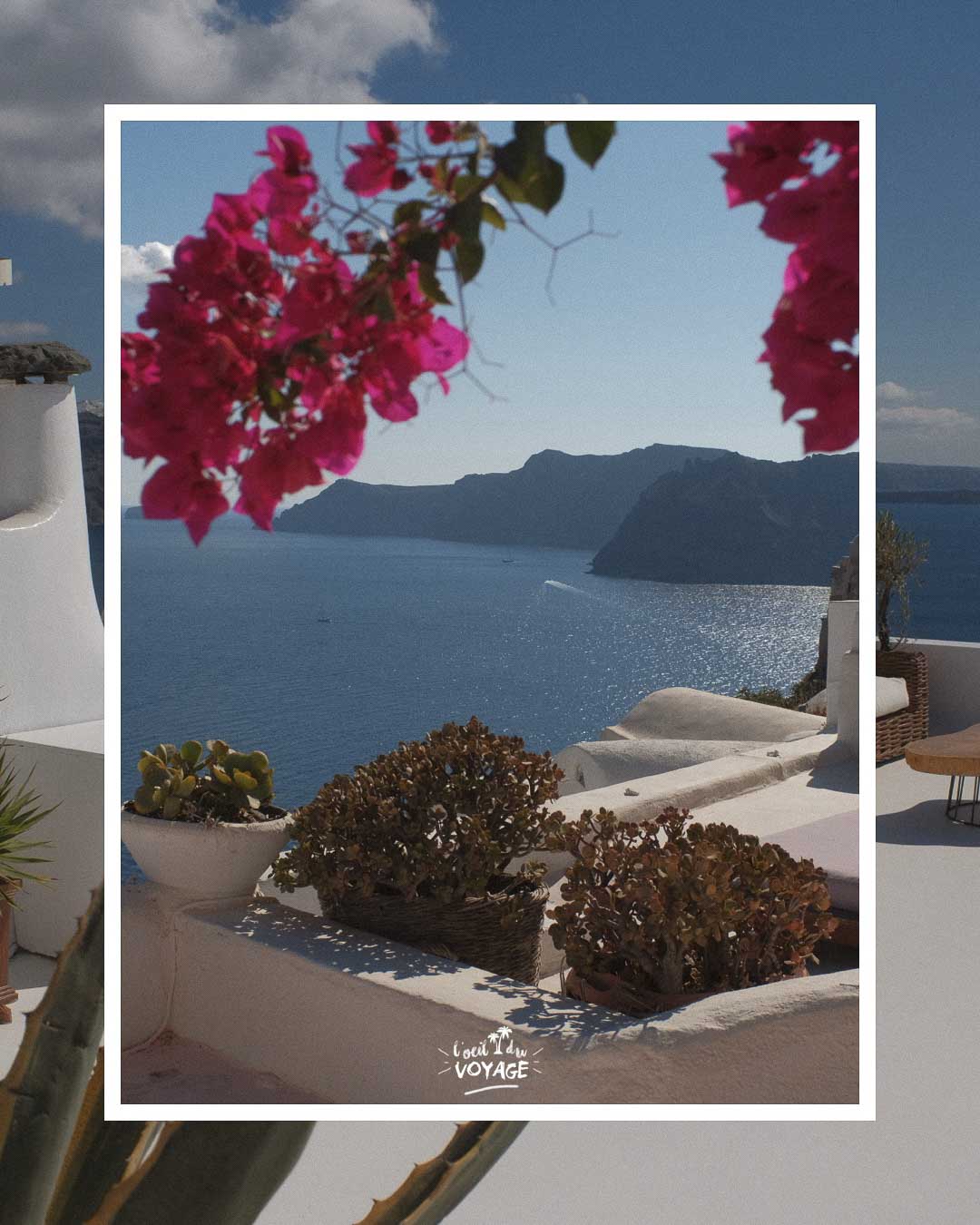 Photographie de voyage à Santorin dans les Cyclades.